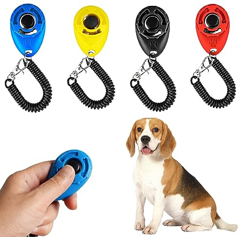 WeddHuis Clicker Profesional para Perros, Clicker Profesional para Perros Clicker Set de Entrenamiento con Clicker Sprialband para Perros Gatos Caballos