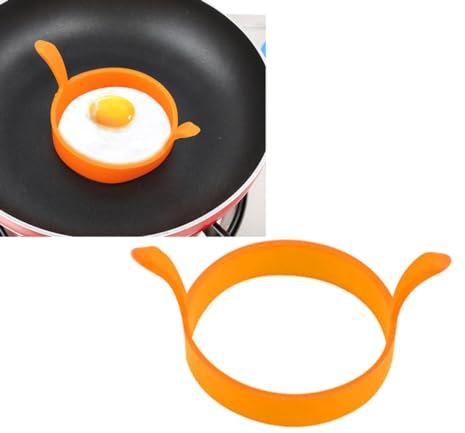 BESTonZON Silicone Egg Mould Pancake Mould Round Fried Egg Shaper for Nonstick Cooking