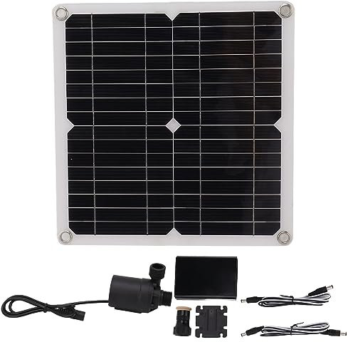 Pompa Acqua Solare DC12V 22W con Pannello 100W in Silicio Monocristallino per Laghetto Giardino Cortile, Kit Fontana Solare per Esterno, Acquario, Decorazione Acquatica