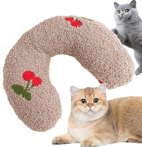 Niktule Beruhigendes Kissen für Hunde,katzenminze Kissen,Nackenkissen für Hunde,U-förmiges,ultraweiches, Flauschiges Haustier Beruhigungsspielzeug,Komfort Kuschelkissen,Haustierzubehör
