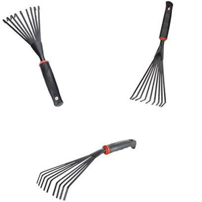 Mini râteau de jardin de 33 cm en acier à 9 racines, râteau à griffe de jardin, râteau de jardin, râteau de sol en acier au carbone, râteau à mousse pour un nettoyage rapide de la pelouse et de la
