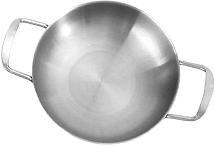 ABOOFAN Nudeltopf Rostfreie Bratpfanne Wokpfanne Mit Deckel Braten Aus Edelstahl Backformen Aus Edelstahl Paella-pfanne Mini-wok Mini-topf Rostfreier Stahl Backgeschirr