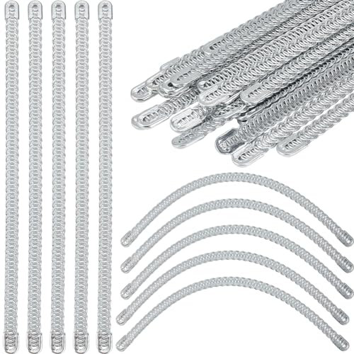 GORGECRAFT 30pz 24cmX10mm Stecche in Acciaio A Spirale Pretagliate Stecche per Corsetti Stecche in Metallo Bastoncini Modellanti per Corsetti Corpetti Abiti Trambusto Shapewear Supporto Artigianato