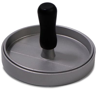 Frischluftküche Burgerpresse Aluminiumguss - Kreiert perfekte Burger Patties, essentielles Zubehör für Grill und Küche, sorgt für gleichmäßige Form und Größe - Aluminiumguss, D12cm