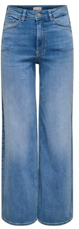 JdY Jdyfelina-Fina Hw Wide Med Blue DNM Noos, Mellanblå denim, (M) W x 32L