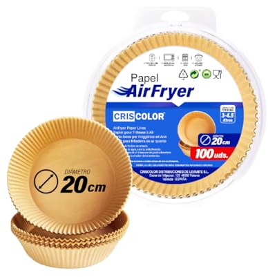 100 x 16-20 cm runde Klinge für ölfreie Luftfriteuse, für Backofen und Mikrowelle, Einwegformen, BPA-freie Einwegformen.