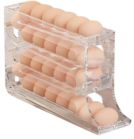 Eieraufbewahrung Kühlschrank Acrylic - Kühlschrank Organizer für 30 Eier, Automatische Frische-Aufbewahrungsbox
