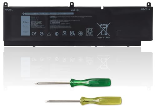 OPAHUTER PKWVM Laptop-Akku Kompatibel mit Dell Precision 7550 7750 7560 7760 Serie Laptop 068N03 0447VR C903V 0CR72X CR72X P44E P93F 453-BBCQ P44E001 P44E002 P93F001 P93F002 11.4V 95Wh 6-Zell