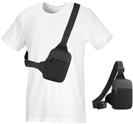 cxxtkcxxlc Brusttasche Herren Kleine, Wasserdicht Umhängetasche Herren, Mini Handy Schultertasche mit Geldbörse, Outdoor Crossbody Bag Herren für Camping, Wandern, Reisen, Alltag, Schwarz