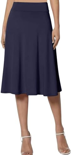 Rock Knielang Damen Elegant Figurumspielend Leicht Maxirock Trachtenrock Maxi Sommerrock Wickelrock Midi Midirock Luftig