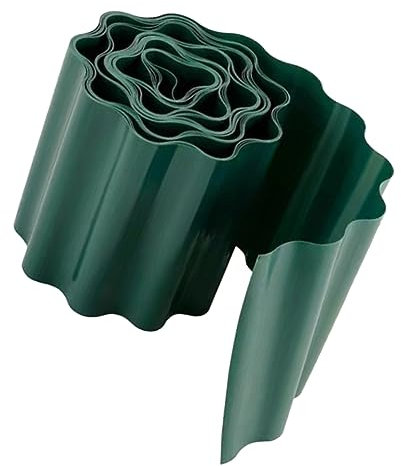 INOOMP 1 Rotolo recinzione decorativa da giardinaggio giardino di tronchi bordatura in recinzione per aiuole staccionata per aiuole recinzione del bordo del prato plastica Green