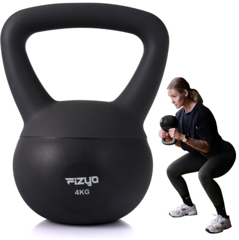 FIZYO Soft Kettlebell 2 kg & 4 kg – Bodenschonende Kugelhantel aus PVC | Mit Eisensandfüllung, rutschfestem Softgriff und stoßdämpfendem PVC – ideal für Homegym, Fitness und Krafttraining