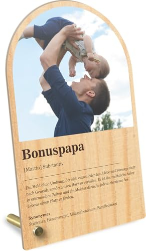 Definition Wie im Duden Holzbild für Bonus Papa - Personalisiertes Geburtstagsgeschenk, Gemälde für den Besten Papa