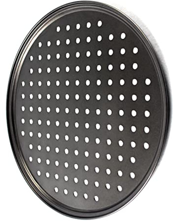 Plateau à Pizza, Plat à Pizza pour Four, Plat à Pizza avec Trous Ventilés, Plat à Pizza perforé en Acier au Carbone, Plat de Cuisson à Pizza Antiadhésif, Ustensiles de Cuisson à