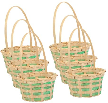 Abaodam 6piezas Cesta De Flores Tejida De Bambú Cestas Multifuncional para Almacenamiento y Decoración