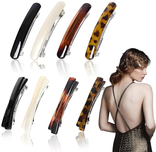8 Stück Haarspangen Damen Flach Set, Haarklammer Flache Haarspangen Damen, Haarclips Flache Haarklammern FranzöSische Haarspange Haarklemmen, Geeignet für Lange Kurze Haare Mädchen Hair Clip Mode