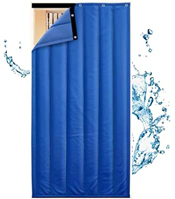 Rideau de porte lourd à isolation acoustique - Panneau de barrière thermique - Coupe-vent - Insonorisation - Taille C - Améliore l'intimité et le confort