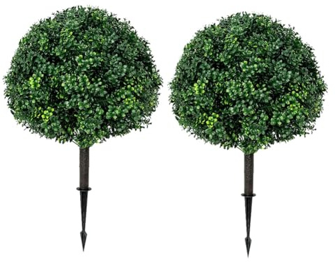 Fegtrtyoa Albero di Bosso Sintetico A Forma di Palla, Arbusti Artificiali con Picchetti per Decorare L'Ingresso.