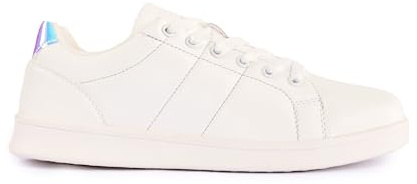 Girls & Ladies Classic White Trainers – Lightweight Breathable Lace-Up Tennis, Dance & Sport Shoes (White, UK8)