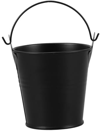 Hemobllo Seau à Graisse Métal pour Barbecue Récupérateur Huile Robuste Seau Collecteur Huile et Graisse pour Cuisson Extérieure Noir