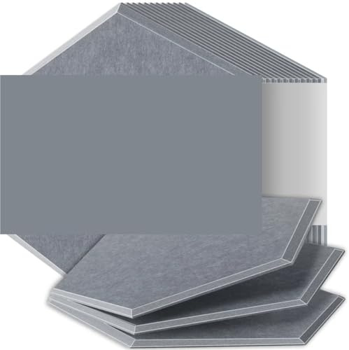 Panneaux Acoustiques Hexagonaux Panneaux insonorisants haute densité résistants aux flammes absorbant le bruit éliminant les échos(28 Afr Grey,18 Pcs,0.9cm Medium Density)