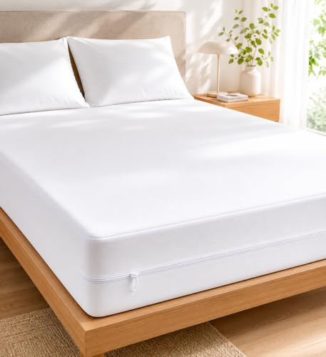 Coprimaterasso Doppio MATRIMONIALE 180x200+30 cm con Zip – Impermeabile, Anti Cimici e Antiacaro (MATRIMONIALE)