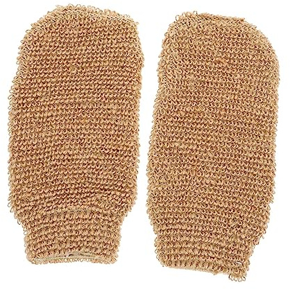 LIFKOME 2 Stück Jute Badehandschuhe für Körperpeeling Waschhandschuhe mit Grober Struktur Fördern die Durchblutung für Dusche und Bad