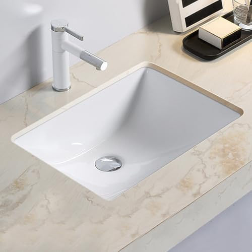 Eingebettetes Waschbecken, Unterbauwaschbecken Aus Keramik, Leicht Zu Reinigen, Quadratisches Waschbecken, Hotel, Schule, Badezimmer, Haushalt, Küche, Einzelwaschbecken, Restaurant(54x37.5x21.5cm)