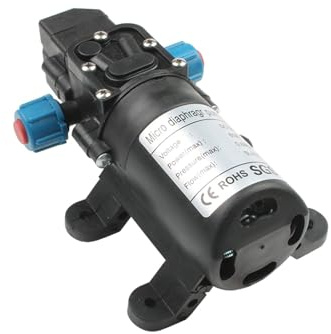 12V DC 60W Microelectric Diaphragm Water Pump Automatic Switch High Pressure Spray Water Pump for Car Wash, 3-5L/min(12V without adaptor)