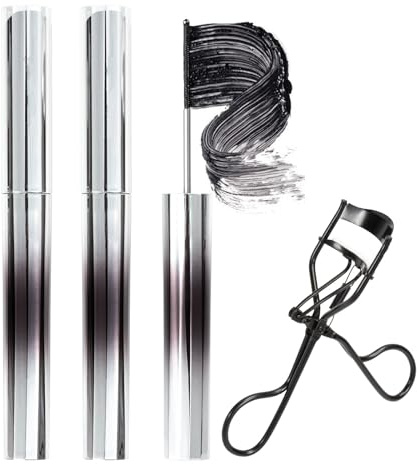 2 PCS Ironeye Mascara,Iron Eye Mascara,3D Curling Eyelash Irons,Iron Wand Mascaras,Wimperntusche Ironeye Natürliche,Verlängernde & Pflegende, Wasserfest,Lang anhaltend und Smudge-Free