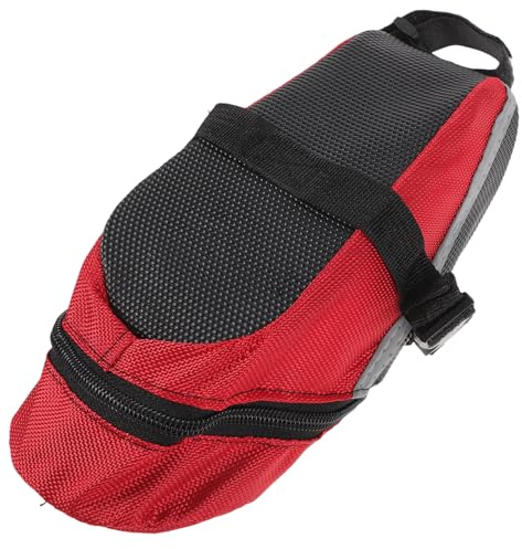 Ciieeo Bolsa para Asiento Trasero de Bicicleta Roja Gran Capacidad Nylon Resistente Cremallera Accesorio para Ciclismo de Montaña Almacenamiento Seguro para Herramientas y Objetos