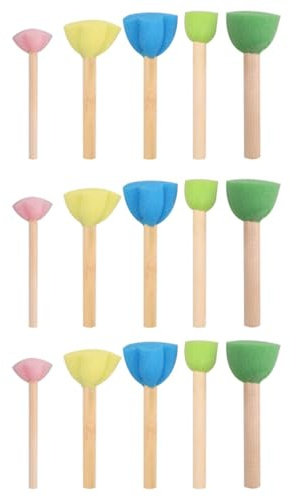 Abaodam Tampons Éponge pour Garçon et Filles 15 Pièces, Outil de Peinture DIY Créatif, Éponge à Peindre pour Garçon Fille, Matériel d'art et Bricolage, pour Activités Manuelles