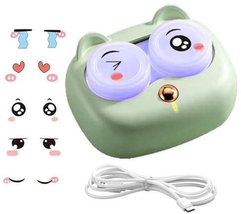 Limpiador Portátil de Lentillas 3 Modos con USB y Herramienta de Retención | Limpiador Inteligente de Lentillas Para Diario Viajes Oficina Hogar Exteriores Interiores y