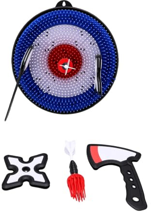 Naroote Jeu de Lancer de Hache, Ensemble Portable Amusant pour Les Activités Intérieures et Extérieures dans Le Jardin avec Fléchettes et Accessoires