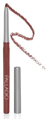 Palladio Einziehbarer, wasserfester Lipliner, hochpigmentierte und cremige Farbe, schmale, wischfeste Formel mit langanhaltendem Tragen den ganzen Tag, kein Spitzer erforderlich, nackt