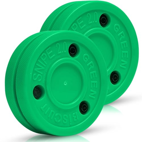 Green Biscuit Snipe Shooting Stick Handling Training Street Hockey Puck (Snipe Pack of 2)
