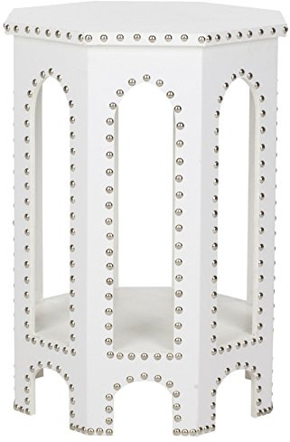 Safavieh Glam Wooden Accent Table, in White, 40 X 40 X 55.88