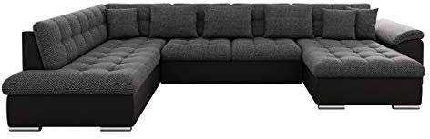 Mirjan24 Eckcouch Ecksofa Niko, Design Sofa Couch mit Schlaffunktion U-Sofa Große Farbauswahl Wohnlandschaft (Ecksofa Rechts, Soft 011 + Majorka 03)