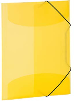 HERMA Sammelmappe A4 Gelb Transluzent, Eckspanner-Mappe aus Kunststoff mit Gummizug und Innenklappen für Kinder, Jungen und Mädchen