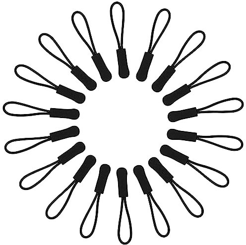 Shintop 20 Stück Reißverschluss Anhänger, Reisverschlußzipper Reissverschluss Ersatz Zipper Reparatur Set Verlängerung für Jacken, Rucksäcke, Reisen Cases, Zelte, Trolley Cases(Schwarz)