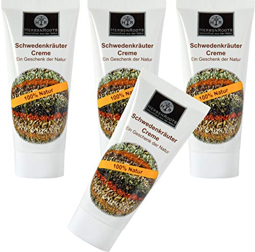 Schwedenkräuter Creme Balsam • ohne Kortison • wohltuend bei trockener Haut • wunden Nasen Lippen Ohren Flechten Dermitis • HerbsnRoots • 4x100ml