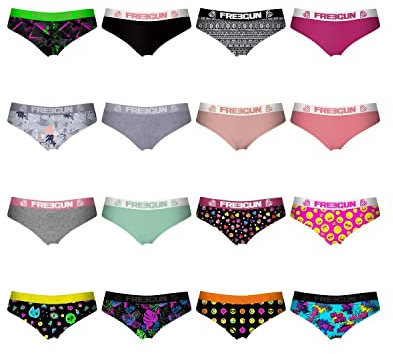 FREEGUN Culotte Femme Microfibre, sous-vêtement Féminins, Stretch et Respirant (Lot de 3)