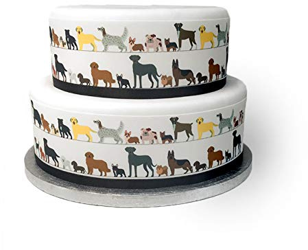 Edible Decor Sheet Cute Dog Puppy Animal Border Ribbon - Perfect for Decorating Your Cakes- Easy to Use