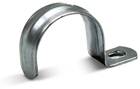 DOJA Industrial | Grapa Puente Sencilla | 22 mm de diámetro | PACK 25 | Grapa Puente en Forma de S para Cables y Tuberias | Grapa Metalica 1 Pata | Acabado de Cincado Blanco.