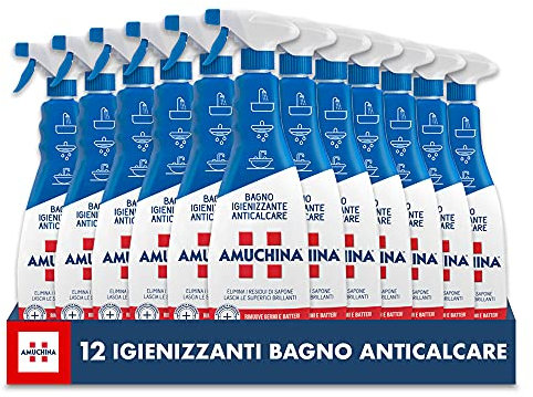 Amuchina Spray Bagno Igienizzante Anticalcare, 12 Flaconi da 750 ML