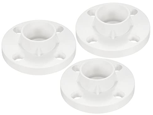 PATIKIL 50mm/2 PVC Tubo Raccordo, 3pz Flangia Tubo Presa Giunto Connettore per Pipa Collega, Bianco