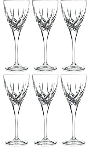 Barski Wine Glass - Goblet - Red Wine - White Wine - Water Glass - Stemmed Glasses - Set of 6 Goblets - Crystal like Glass - 8.3 oz. Beautifully - Cut Crystal - Designed Made in Europe