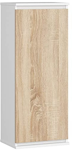 AKORD Hängeschrank W40 40 cm | mit 1 Tür | Küchenschränke | Geräumig | Für eine kleine Küche | Für eine Küchenzeile | Als Teil eines Sets | B40 x H99 x T30 cm | Gewicht 17,05 kg | Weiß/Sonoma Eiche