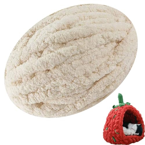 Chenillegarn Chunky, Mjuk Handgjord Grov Filtad Ull, Chunky Stickgarn Chenille Ull Armfilt, Filtgarn Super Chunky För Stickning och Virkning av Hantverk, Tröjor, Filtar,(18@,5 roll(1250g))