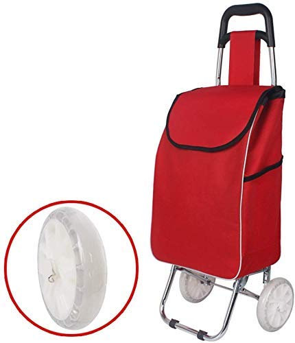 Pimex Chariot Chariot de Courses Multifonction Pliable, Petit Chariot, remorque Domestique Pratique avec 2 Roues, Diables de Rangement, vin Rouge